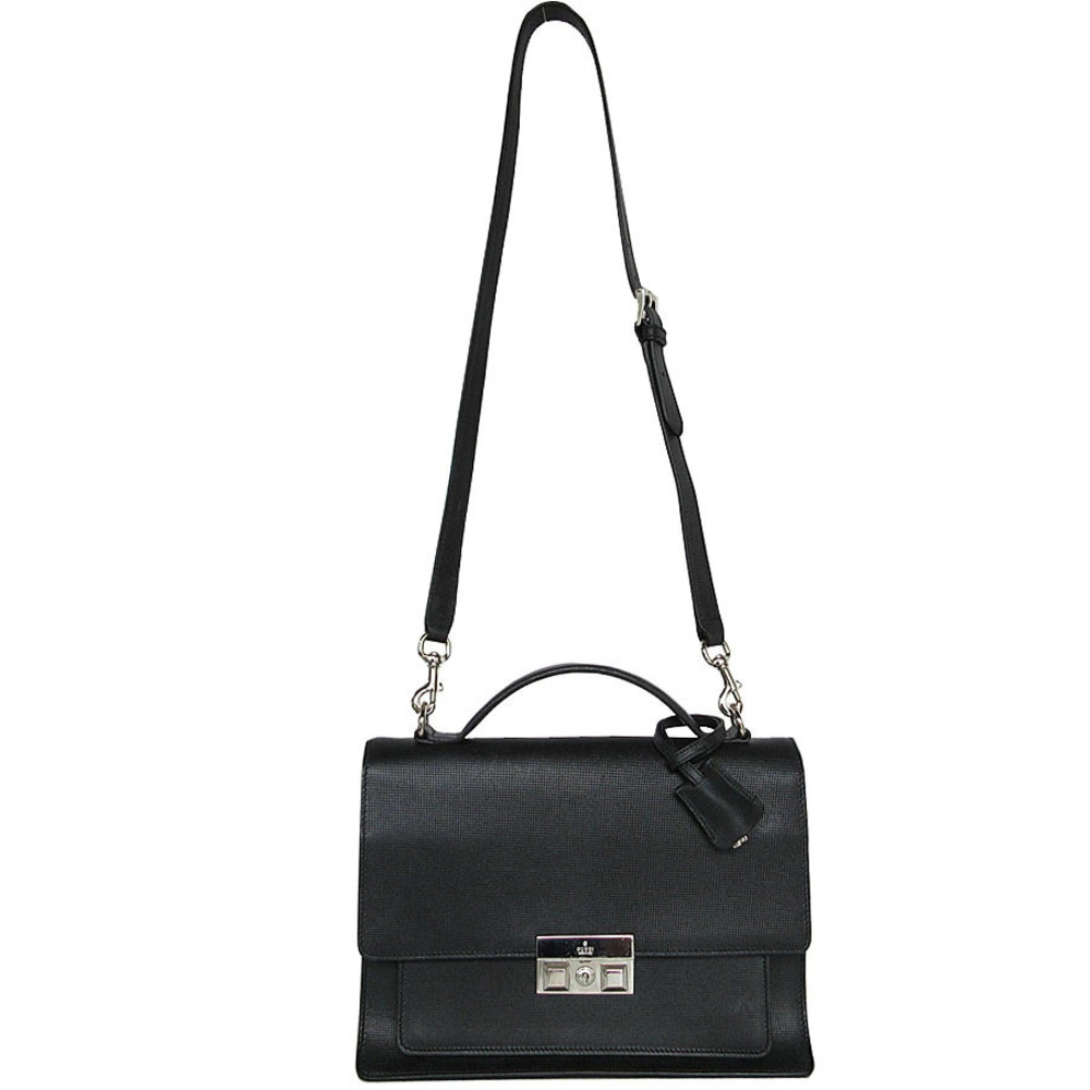 Gucci embossed Black business Diamante bag leather 2way Black